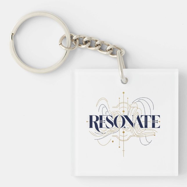 Resonate Abstract Line Art Acrylic Keychain Schlüsselanhänger (Vorderseite)