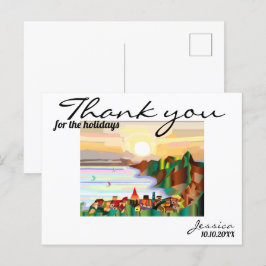 Resort, Küste, Segelboote Postkarte