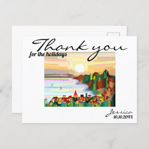 Resort, Küste, Segelboote Postkarte