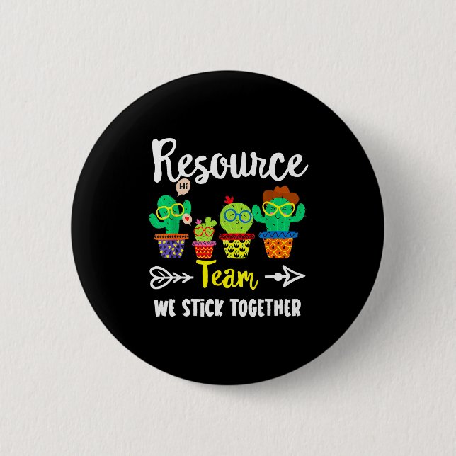 Resource Team, Funny Cactus Crew Resource Teacher  Button (Vorderseite)