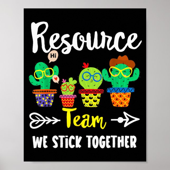 Resource Team, Funny Cactus Crew Resource Teacher  Poster (Vorne)