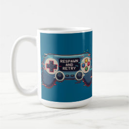 Respawn and Retry - Retro Gaming Glitch Art Kaffeetasse