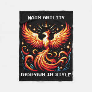 Respawn im Stil Phoenix Pixel Revival Gamer Art  Fleecedecke