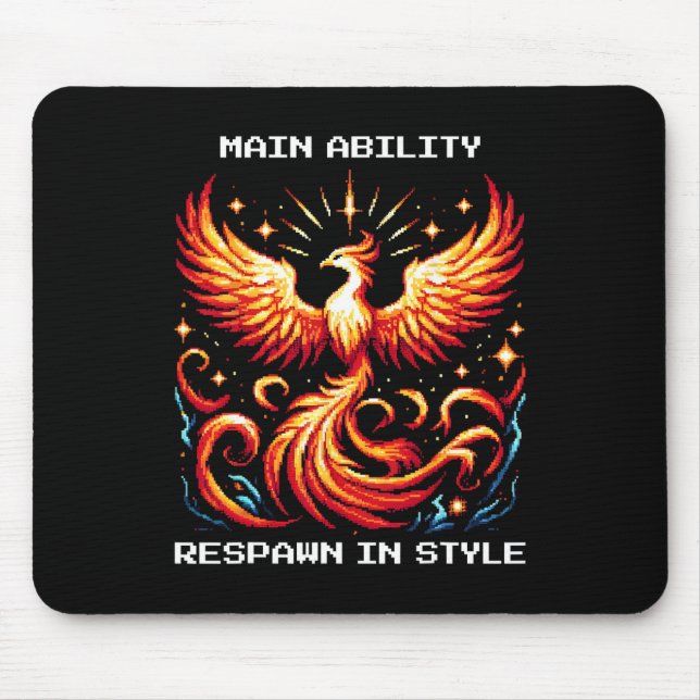 Respawn im Stil Phoenix Pixel Revival Gamer Art  Mousepad (Vorne)