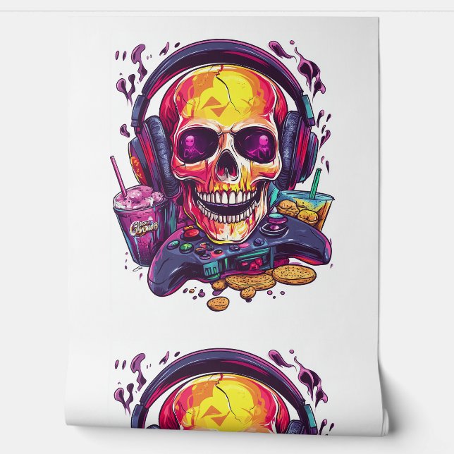 Respawn Ready � Funny Gamer Skull Tapete (Abrollen)