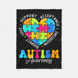 Respect Love Support Inclusion Autism Awareness Fleecedecke