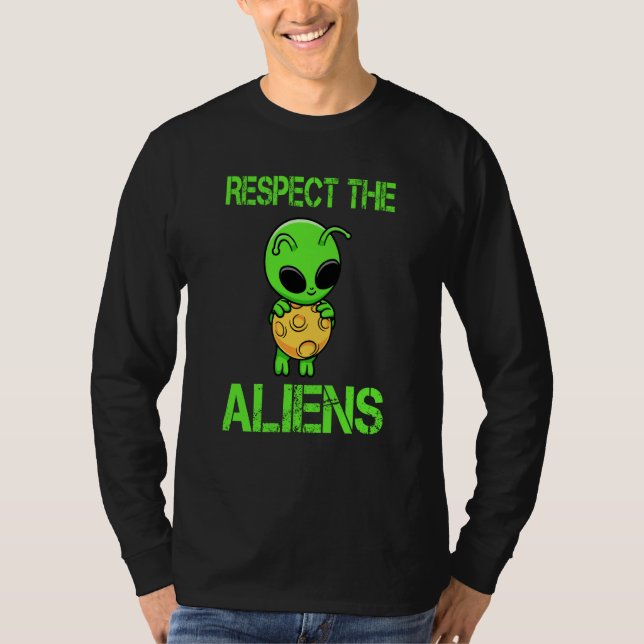 Respect The Aliens I Green Alien I Kids Alien T-Shirt (Vorderseite)