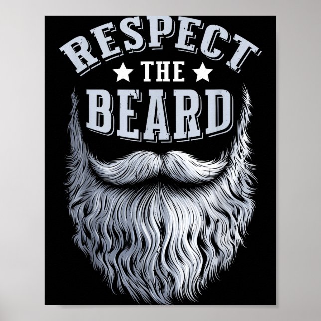 Respect The Beard Vintage Bearded Man Husband  Poster (Vorne)