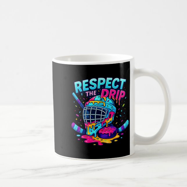 Respect The Drip Ice Hockey Stick &amp; Puck Dripn Kaffeetasse (Rechts)