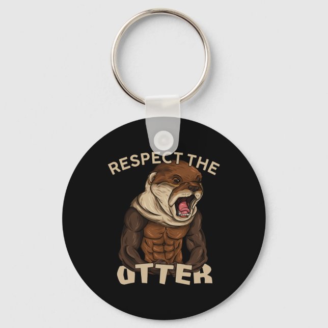 Respect The Otter - Muscular Fitness Bodybuilder A Schlüsselanhänger (Vorderseite)