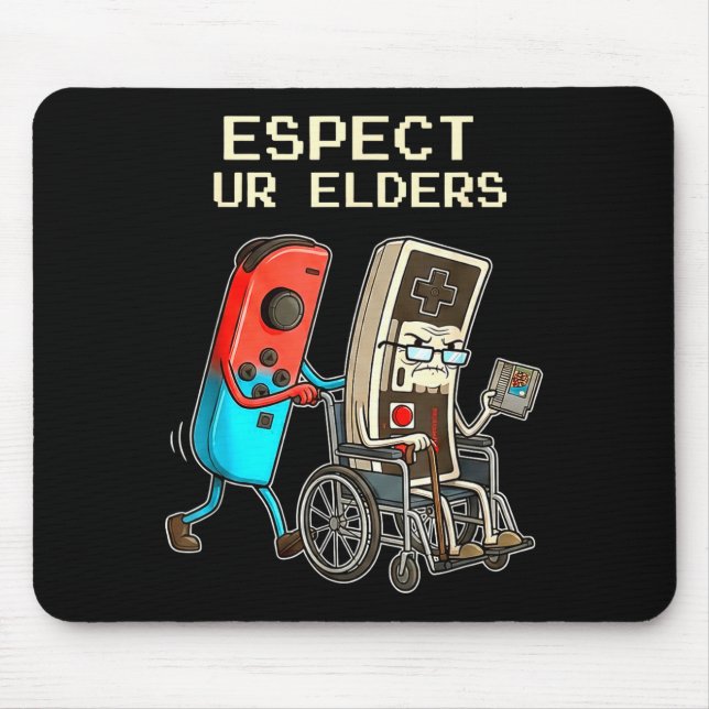 Respect Ur Elders Retro Gaming Controller Funny  Mousepad (Vorne)