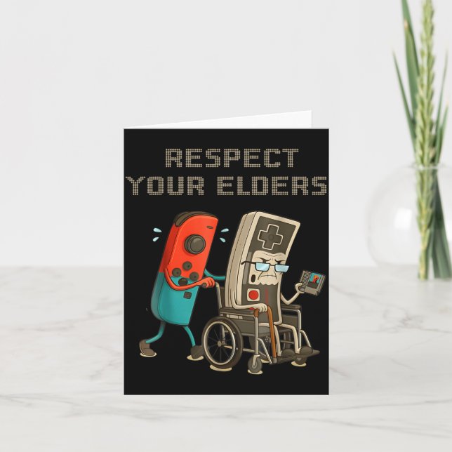 Respect Your Elders Funny Retro Gaming Clic Consol Karte (Vorderseite)