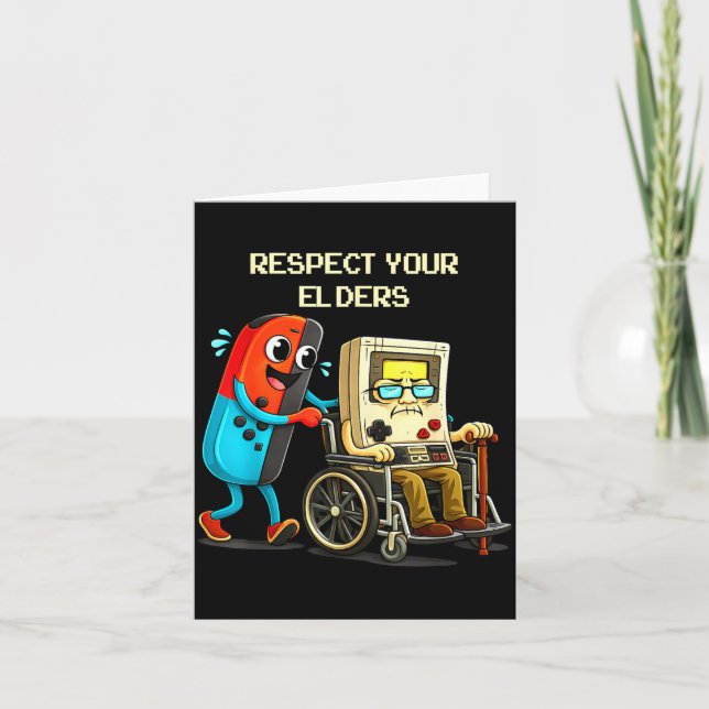 Respect Your Elders Funny Retro Gaming  Karte (Vorderseite)