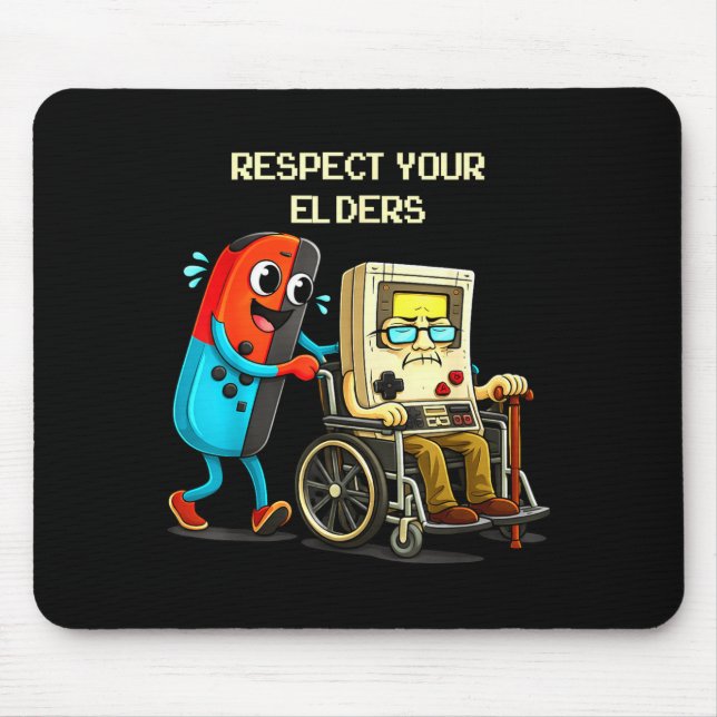 Respect Your Elders Funny Retro Gaming  Mousepad (Vorne)