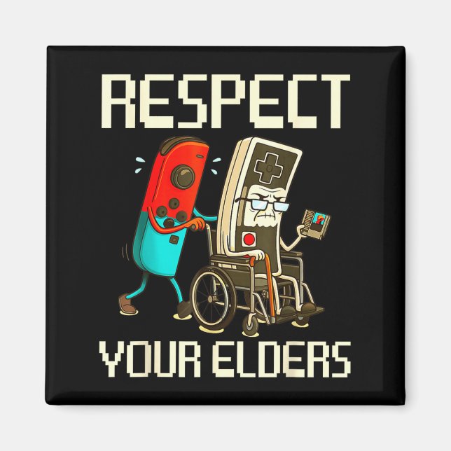Respect Your Elders Gaming Clic  Magnet (Vorne)