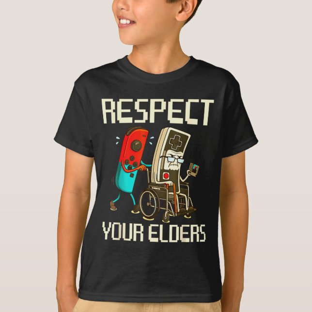 Respect Your Elders Gaming Clic  T-Shirt (Vorderseite)