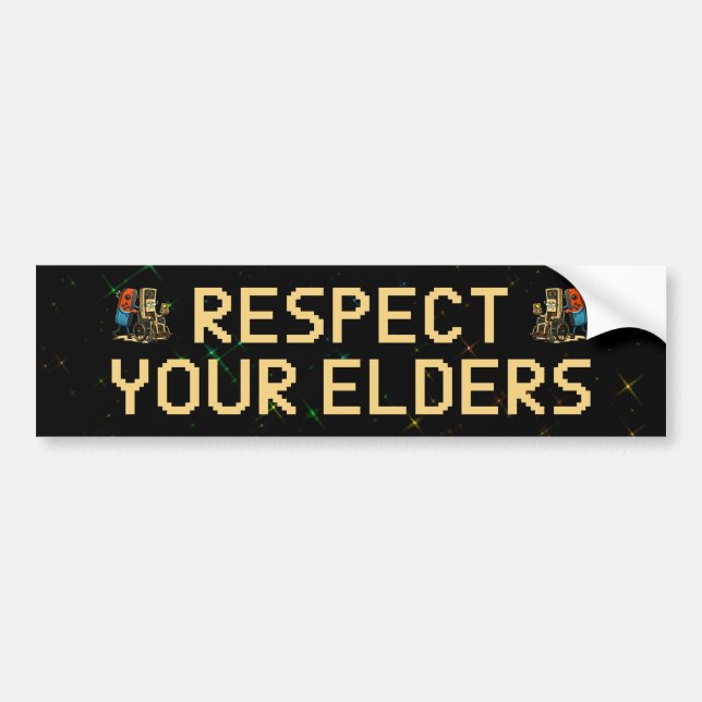 Respect Your Elders Gaming Control Retro Funny Autoaufkleber (Vorne)