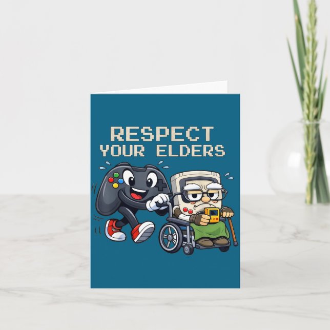 Respect Your Elders Gaming Control Retro Funny Gam Karte (Vorderseite)