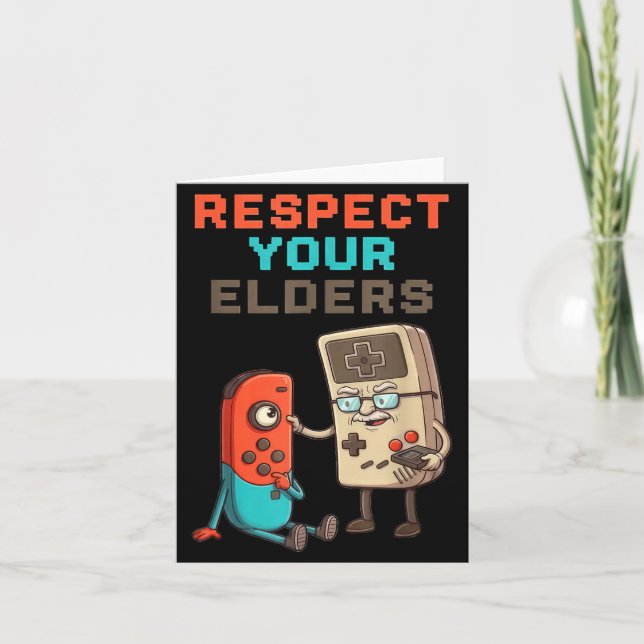 Respect Your Elders Gaming Control Retro Funny Gam Karte (Vorderseite)