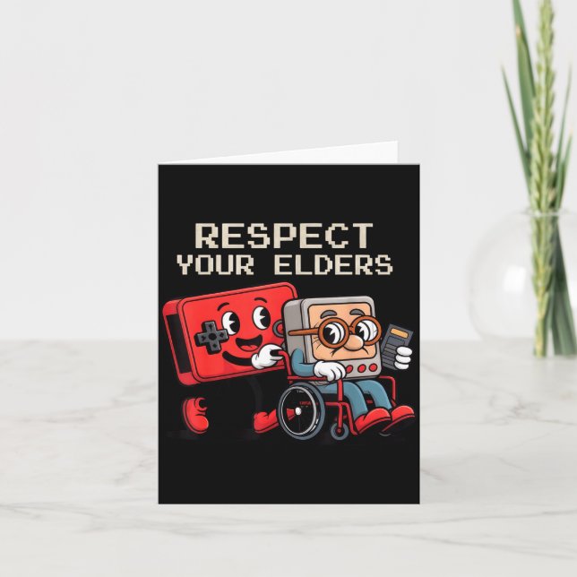 Respect Your Elders Gaming Control Retro Funny Gam Karte (Vorderseite)