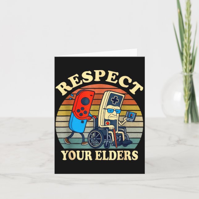 Respect Your Elders Gaming Control Retro Funny Gam Karte (Vorderseite)