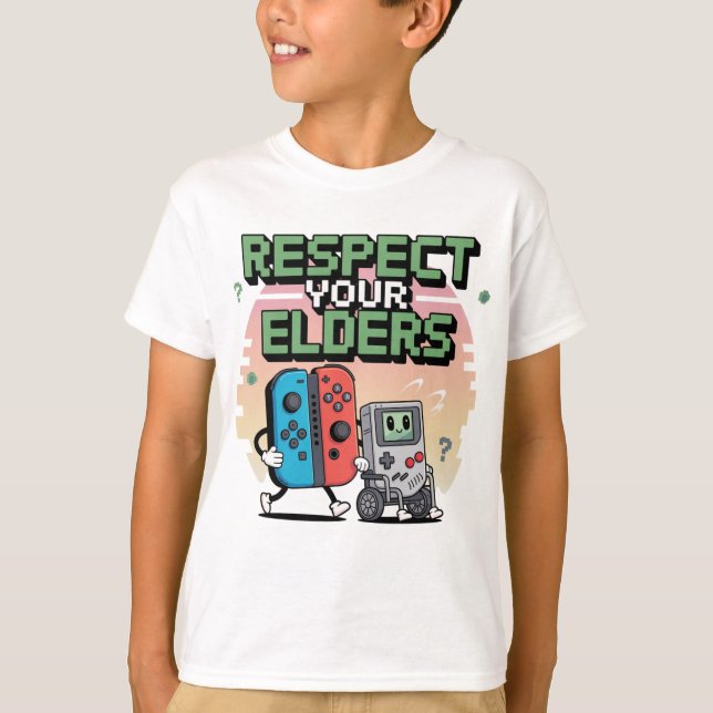 Respect Your Elders Gaming Control Retro Funny Gam T-Shirt (Vorderseite)