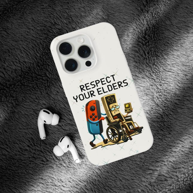 Respect Your Elders Gaming Control Retro Funny iPhone Hülle (Von Creator hochgeladen)