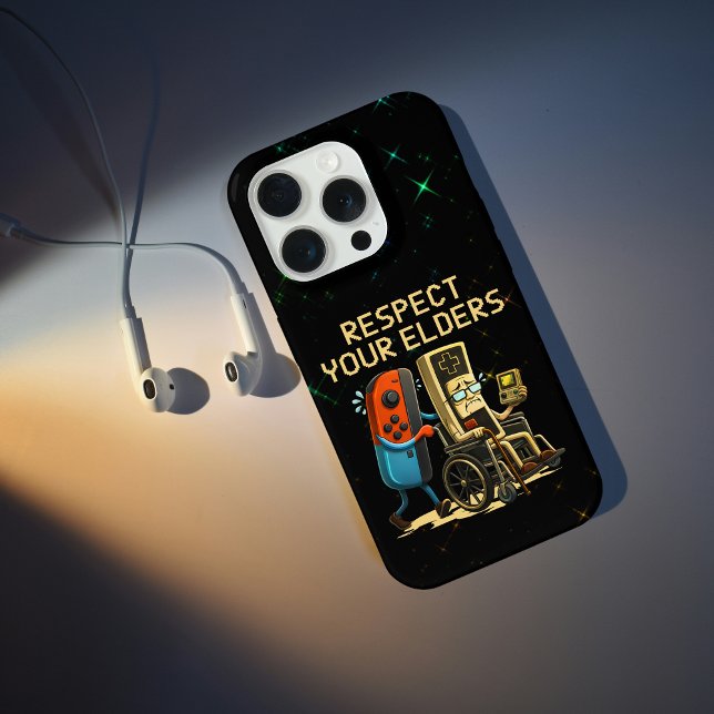Respect Your Elders Gaming Control Retro Funny iPhone Hülle (Von Creator hochgeladen)