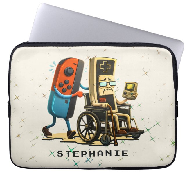 Respect Your Elders Gaming Control Retro Funny Laptopschutzhülle (Vorderseite)