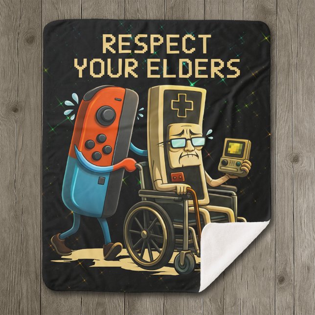 Respect Your Elders Gaming Control Retro Funny Sherpadecke (Von Creator hochgeladen)
