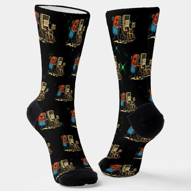 Respect Your Elders Gaming Control Retro Funny Socken (Gewinkelt)