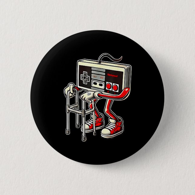Respect Your Elders Retro Gaming Funny Gamer Contr Button (Vorderseite)