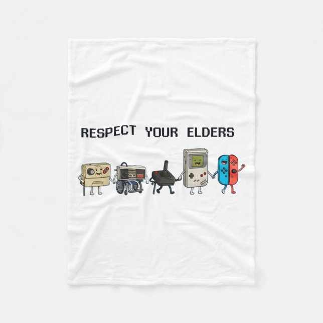 Respect Your Elders Retro Gaming Funny Gamer Contr Fleecedecke (Vorderseite)