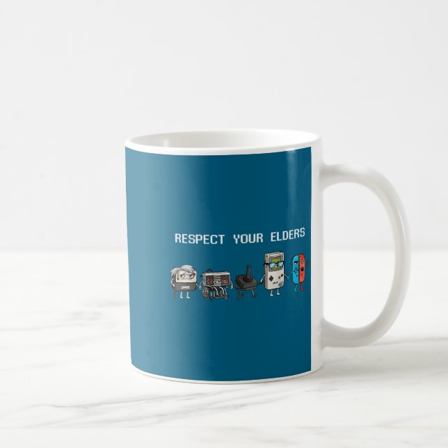 Respect Your Elders Retro Gaming Funny Gamer Contr Kaffeetasse (Rechts)