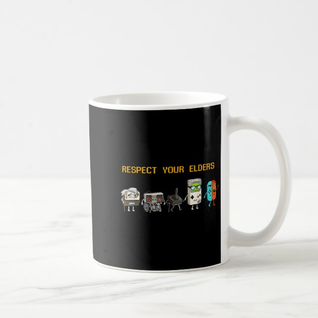 Respect Your Elders Retro Gaming Funny Gamer Contr Kaffeetasse (Rechts)