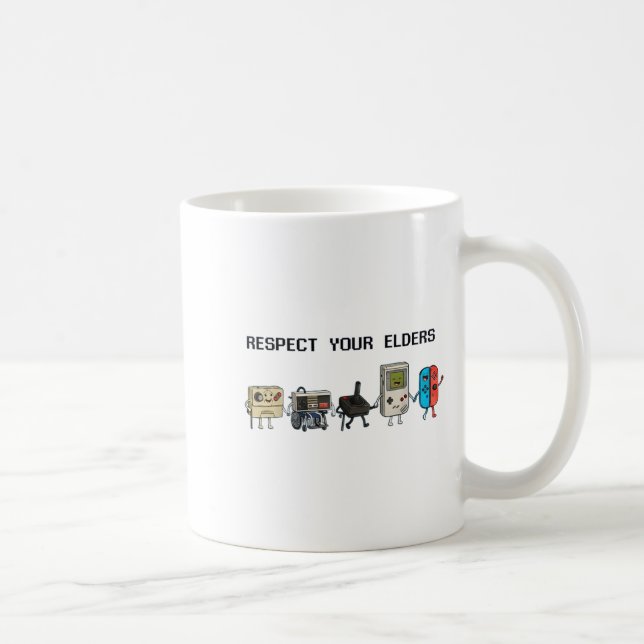 Respect Your Elders Retro Gaming Funny Gamer Contr Kaffeetasse (Rechts)