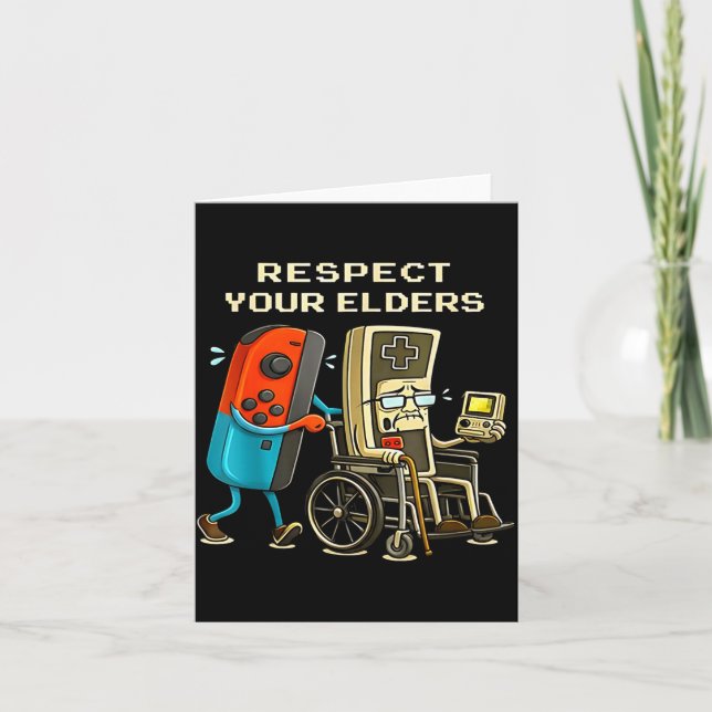 Respect Your Elders Retro Gaming Funny Gamer Contr Karte (Vorderseite)