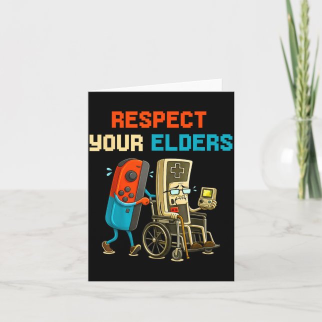 Respect Your Elders Retro Gaming Funny Gamer Contr Karte (Vorderseite)