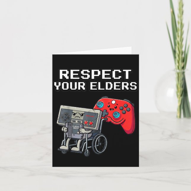 Respect Your Elders Retro Gaming Funny Gamer Contr Karte (Vorderseite)