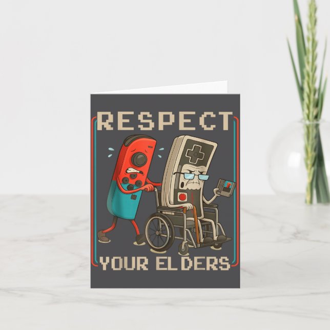Respect Your Elders Retro Gaming Funny Gamer Contr Karte (Vorderseite)