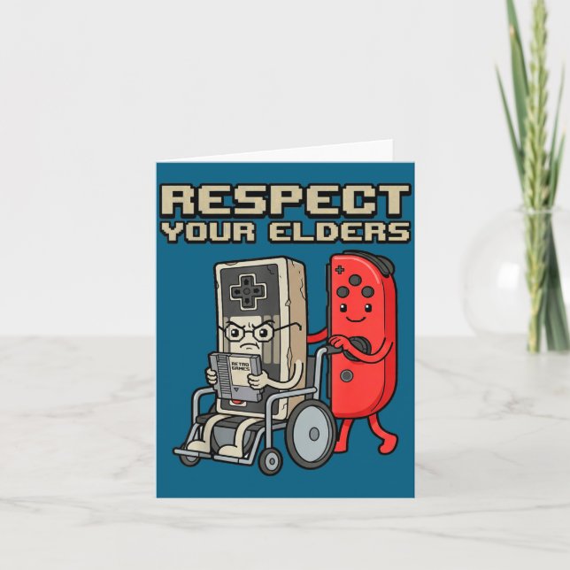 Respect Your Elders Retro Gaming Funny Gamer Contr Karte (Vorderseite)