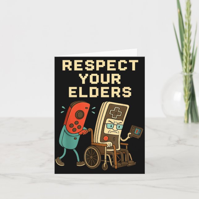 Respect Your Elders Retro Gaming Funny Gamer Contr Karte (Vorderseite)