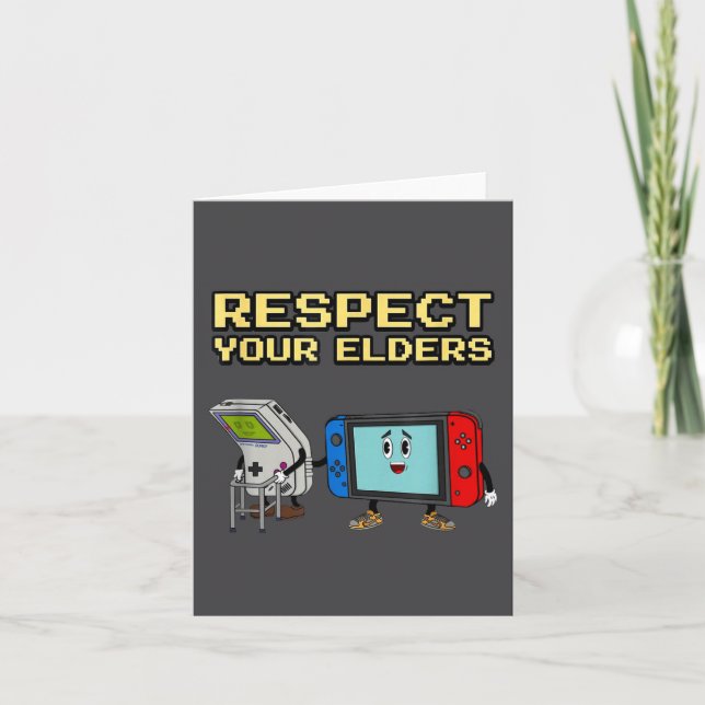 Respect Your Elders Retro Gaming Funny Gamer Contr Karte (Vorderseite)