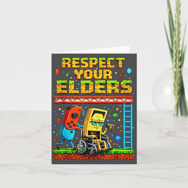 Respect Your Elders Retro Gaming Funny Gamer Contr Karte (Vorderseite)