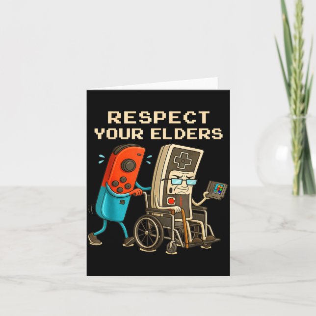 Respect Your Elders Retro Gaming Funny Gamer Contr Karte (Vorderseite)
