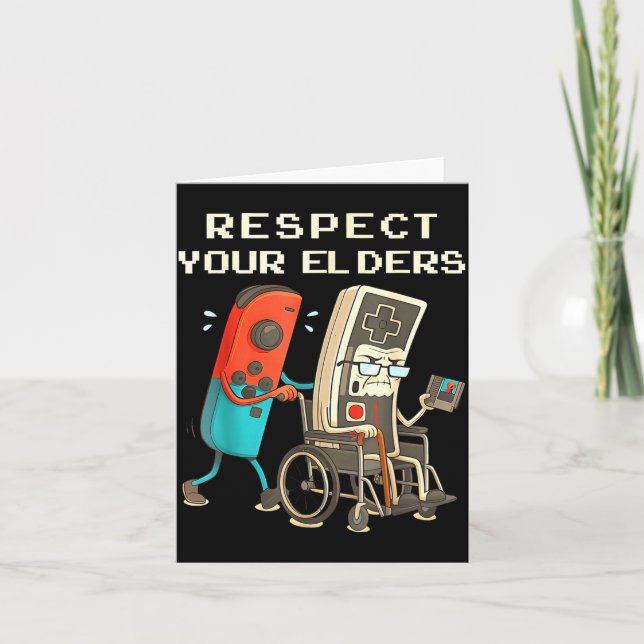 Respect Your Elders Retro Gaming Funny Gamer Contr Karte (Vorderseite)