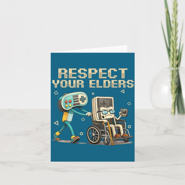 Respect Your Elders Retro Gaming Funny Gamer Contr Karte (Vorderseite)