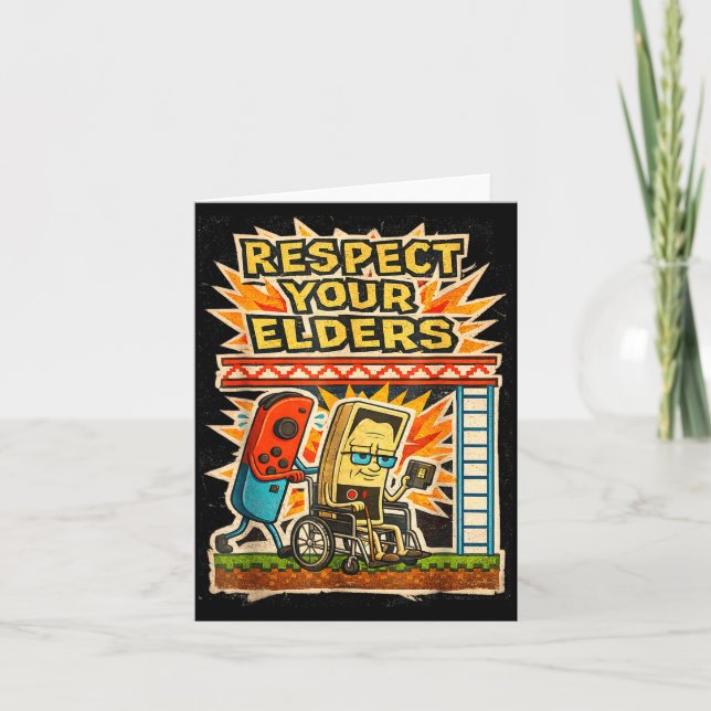 Respect Your Elders Retro Gaming Funny Gamer Contr Karte (Vorderseite)