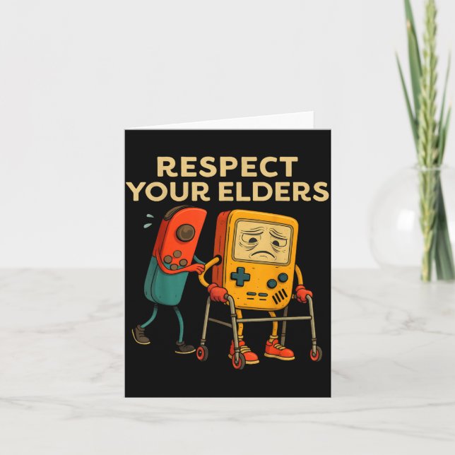 Respect Your Elders Retro Gaming Funny Gamer Contr Karte (Vorderseite)