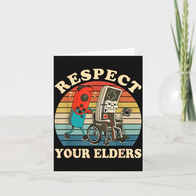 Respect Your Elders Retro Gaming Funny Gamer Contr Karte (Vorderseite)